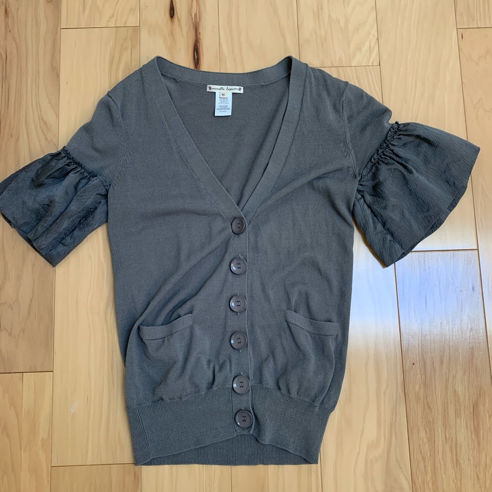 Nanette Lepore Gray Button down Cardigan